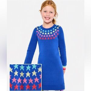 💙 Girls Rainbow Star Sweater Dress - Cool cobalt NWT ‼️FINAL SALE